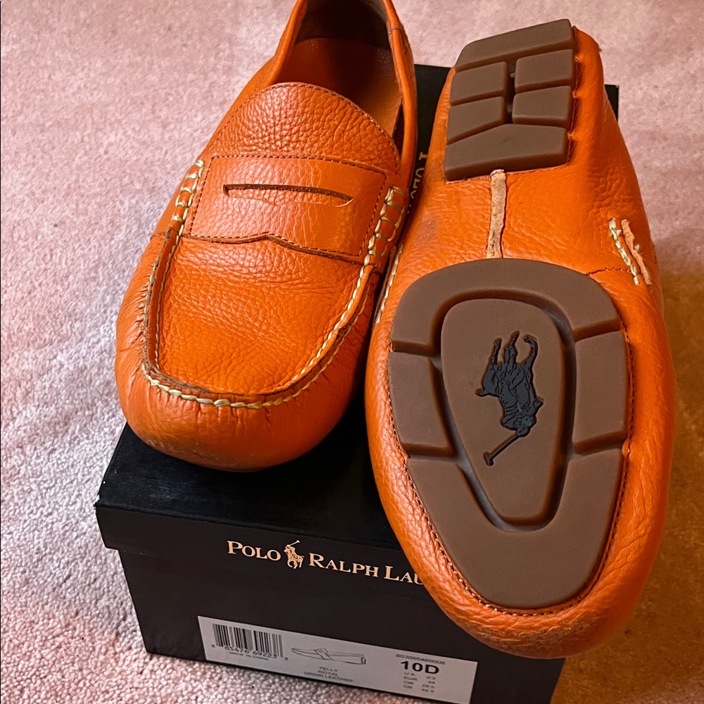 Polo by Ralph Lauren Men's Vibrant Orange Slip-On Loafers